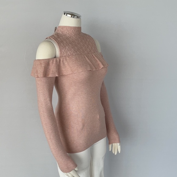 NWT WHBM Cold Shoulder Mock Neck Sweater XS - Picture 8 of 16
